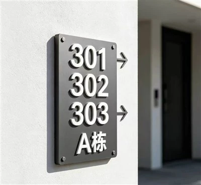 Semnalizare cu numărul apartamentului